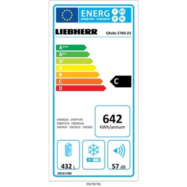  LIEBHERR Kühlschrank mit fingerabdruckfreier Beschichtung GKvbs 5760