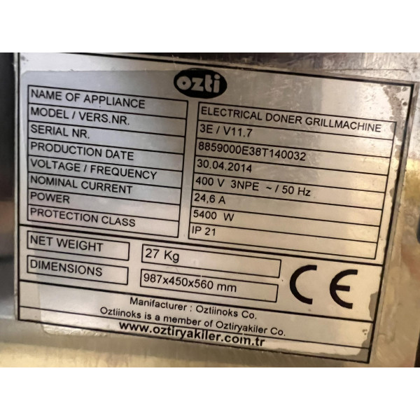OZTI Elektrischer Gyros-Ofen OZTI Elektrischer Gyros-Ofen