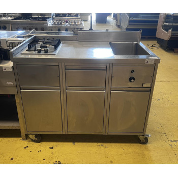 MINI Mobil konyha tűzhellyel, GN 1/1 melegentartóval .