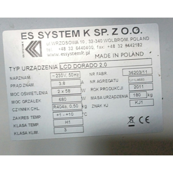 ES System csemegepult, csemegehűtő 2 m-es