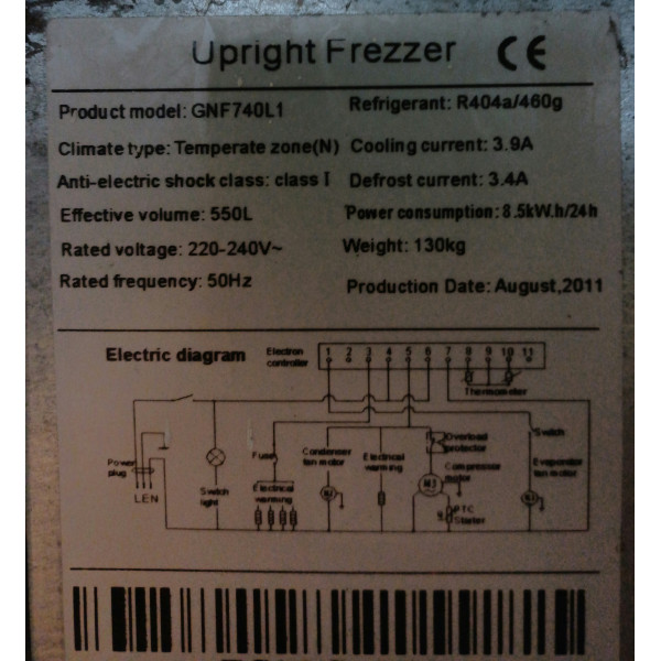 GNF740L1 Rozsdamentes fagyasztószekrény