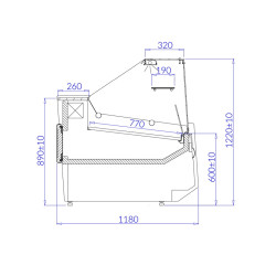 Presentation piece. Igloo Luzon 1.56 W deli counter, deli cooler