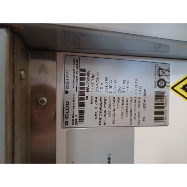 Bemutató darab. Igloo Luzon 1.56 W csemegepult, csemegehűtő