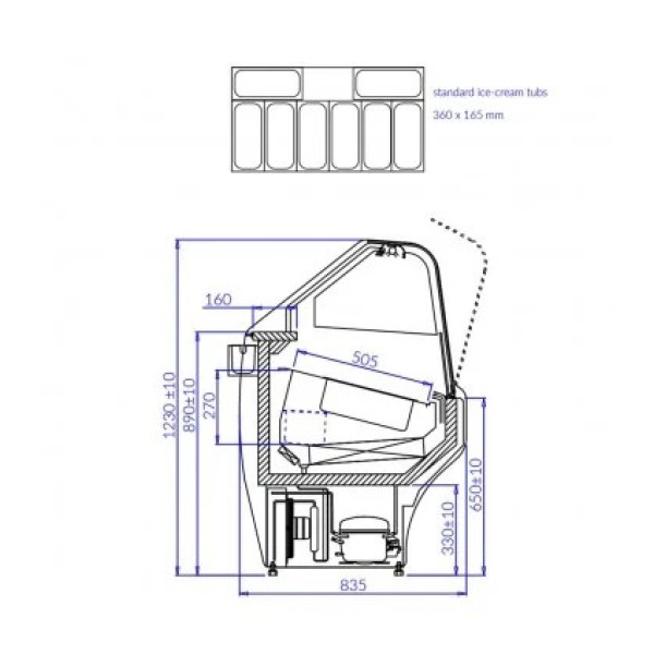 Igloo Wojtek 1.0 W - fagyipult, fagyis pult, fagylaltos pult, fagylalt pult - max 8 tégely Igloo Wojtek 1.0 W - fagyipult, fagyis pult, fagylaltos pult, fagylalt pult - max 8 tégely