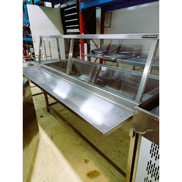 Warming rack with 5xGN1/1 structure and glass front Warming rack with 5xGN1/1 structure and glass front