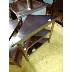 Edelstahl Ecktisch mit 3 Ablagen 60x70cm Edelstahl Ecktisch mit 3 Ablagen 60x70cm
