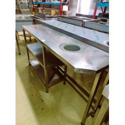 Edelstahl Ecktisch mit 3 Ablagen Edelstahl Ecktisch mit 3 Ablagen