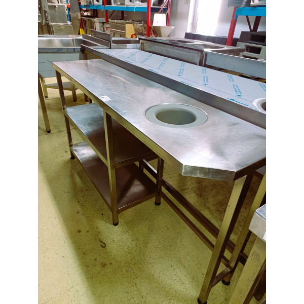 Edelstahl Ecktisch mit 3 Ablagen Edelstahl Ecktisch mit 3 Ablagen