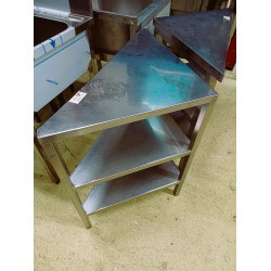 Edelstahl Ecktisch mit 3 Ablagen Edelstahl Ecktisch mit 3 Ablagen