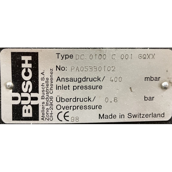 Busch DC 0100 C - trockenlaufende Drehschieber-Vakuumpumpe und Kompressor Busch DC 0100 C - trockenlaufende Drehschieber-Vakuumpumpe und Kompressor