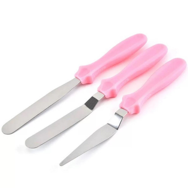 3-piece stainless steel spatula with lubrication knife 3-piece stainless steel spatula with lubrication knife