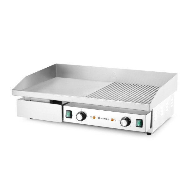 Sütőlap, félig sima, félig bordázott, HENDI, Budget Line, 400V/4400W, 720x460x(H)241mm 154991