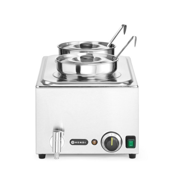 Ranger bain-marie készlet 2×4 literes tartállyal és fedéllel, HENDI, 8L, 220-240V/1000W, 604x332x(H)315mm 201473