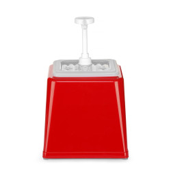 Szószadagoló szivattyúval, HENDI, 2,5L, Piros, 230x210x(H)327mm 203521