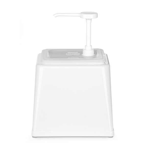 Szószadagoló szivattyúval, HENDI, 2,5L, Fehér, 230x210x(H)327mm 203545