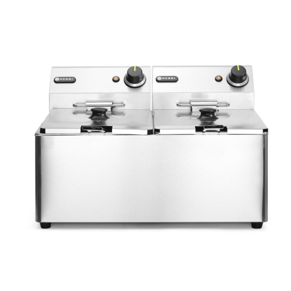 Olajsütő Kitchen Line - 2x 8L, HENDI, Kitchen Termékcsalád, 16L, 230V/7000W, 542x430x(H)351mm 205839