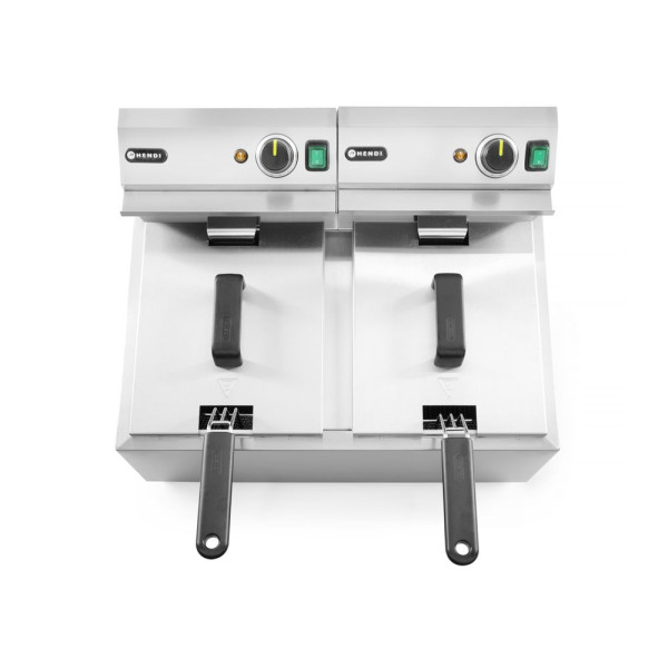 Olajsütő Profi Line - 2 x 8 L, HENDI, Profi Line, 16L, 230V/7000W, 605x460x(H)369mm 207307