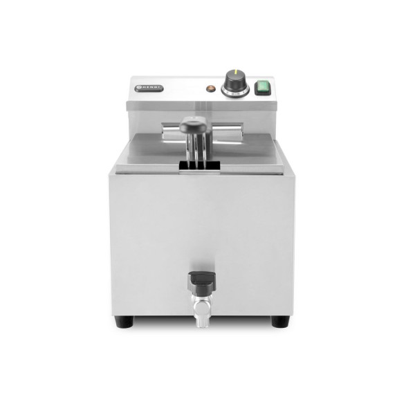 Olajsütő XL leeresztő csappal, HENDI, Profi Line, 10L, 400V/6600W, 300x585x(H)377mm 209424