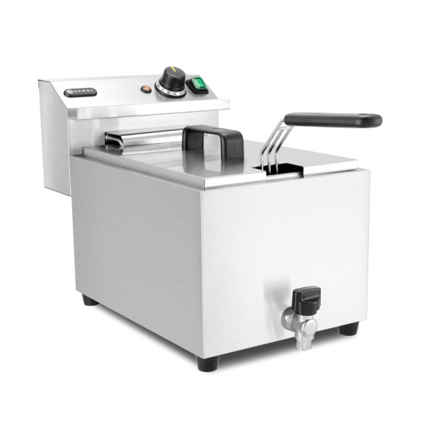 Olajsütő XL leeresztő csappal, HENDI, Profi Line, 10L, 400V/6600W, 300x585x(H)377mm 209424