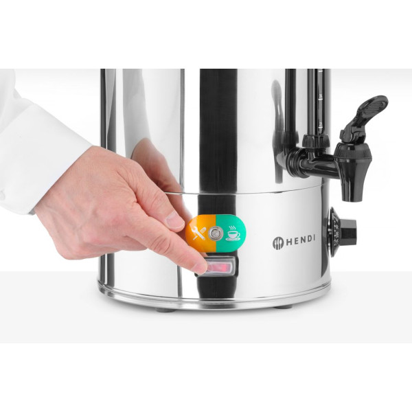 Ital melegentartó termosz, HENDI, 9L, Ezüst, 230V/2200W, 340x227x(H)468mm 209882