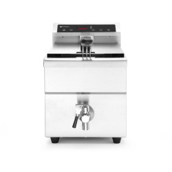 Indukciós olajsütő olajleeresztő csappal - 8 l, HENDI, 8L, Világos szürke, 230V/3500W, 288x619x(H)408mm 215012