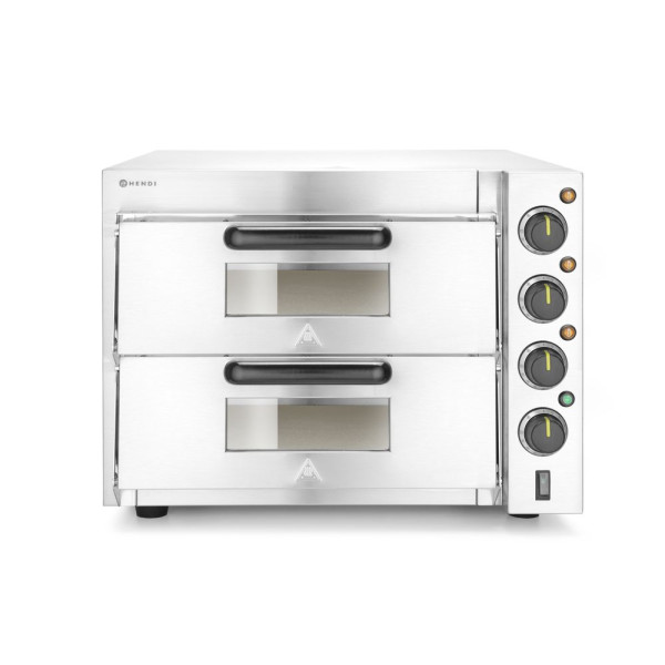 Kétszintes pizzasütő 3000W, HENDI, Ezüst, 230V/3000W, 580x560x(H)435mm 220283