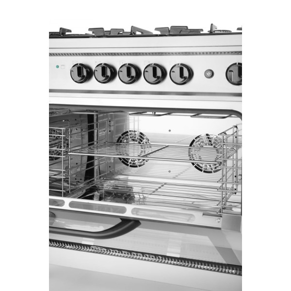 Gáztűzhely - 5 égőfej elektromos sütővel, HENDI, Kitchen Line, Ezüst, 230V/2900W, 14,3kW, 900x653x(H)900mm 225707