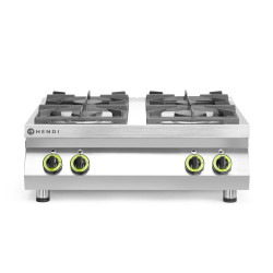 Gáztűzhely 4 égőfejes konyhai termékcsalád – asztallap, HENDI, Kitchen Termékcsalád, 19kW, 800x700x(H)310mm 227381