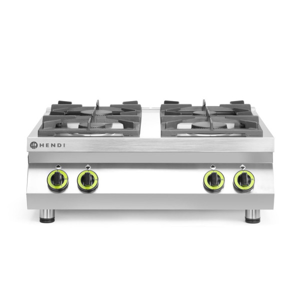 Gáztűzhely 4 égőfejes konyhai termékcsalád – asztallap, HENDI, Kitchen Termékcsalád, 19kW, 800x700x(H)310mm 227381