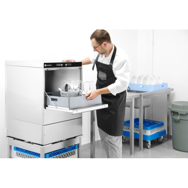 Pohár mosogatógép 40x40 - elektronikus vezérlés, HENDI, 230V/2800W, 470x510x(H)710mm 230268