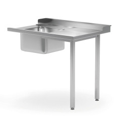 Mosogatóval ellátott asztal mosogatógéphez, HENDI, bal oldal, 1200x700x(H)850mm 231777
