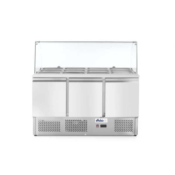 Háromajtós salátahűtő pult üveggel 380L, Arktic, 230V/310W, 1390x702x(H)1330mm 232798