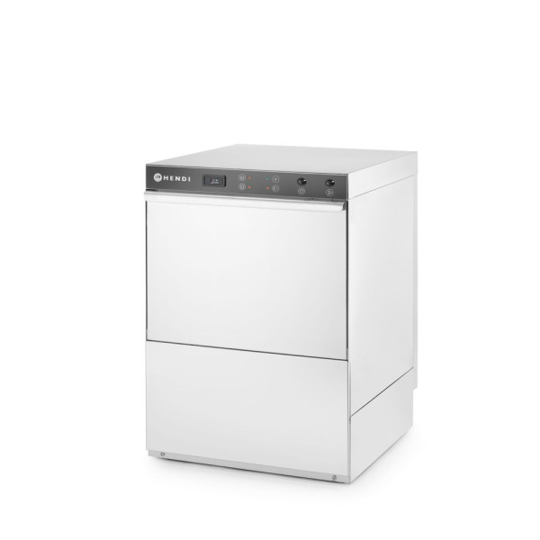 Pohár mosogatógép 50x50 - elektromechanikus vezérlés, HENDI, mosogatószer adagoló szivattyúval, 400V/6600W, 570x600x(H)830mm 233030