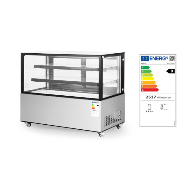 Bemutató vitrin 2 polccal, Arktic, 410L, 230V/490W, 1224x677x(H)1230mm 233450