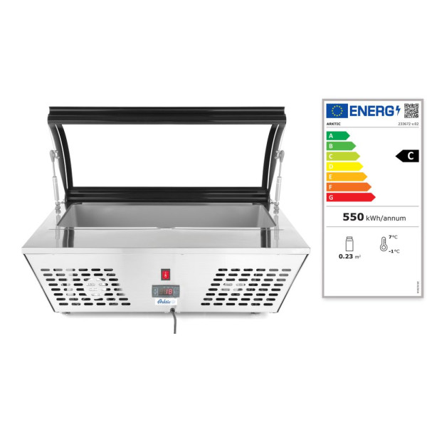 Pultra helyezhető saláta vitrin , Arktic, 67L, 230V/105W, 775x615x(H)235mm 233672