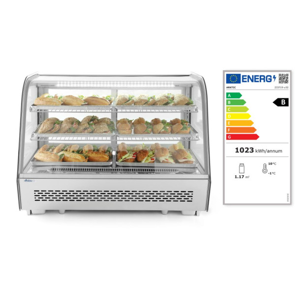 Pultra helyezhető hűtött ételvitrin, Arktic, 120L, 230V/160W, 707x570x(H)680mm 233702