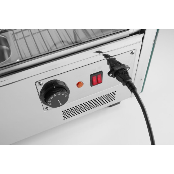 Asztali melegentartó vitrin, HENDI, 160 liter, 230V/1500W, 885x570x(H)680mm 233733