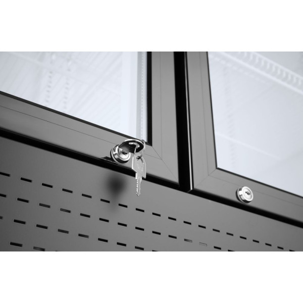 Hátulról megvilágított panellel rendelkező hűtőszekrény, kétajtós, Arktic, 512L, Fekete, 220-240V/510W, 1120x585x(H)1900mm 233795