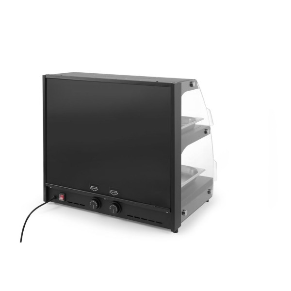 Kvarc fűtéses pultra helyezhető melegentartó vitrin két szintes, HENDI, 230V/560W, 650x485x(H)630mm 233962
