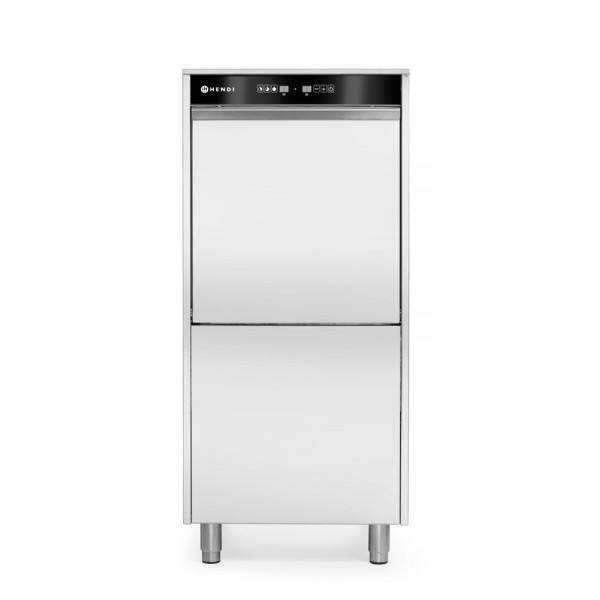 50x60 mosogatógép tálcákhoz és edényekhez – elektronikusan vezérelt, mosószeradagoló rendszerrel és leeresztő szivattyúval, HENDI, 400V/7100W, 595x777x(H)1335mm 236574