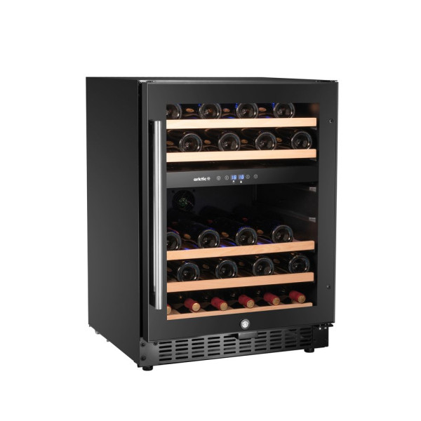 Borhűtő, 2 zónás, 46 palack, Arktic, Fekete, 570x595x(H)820mm 237106