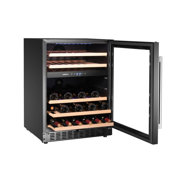 Borhűtő, 2 zónás, 46 palack, Arktic, Fekete, 570x595x(H)820mm 237106