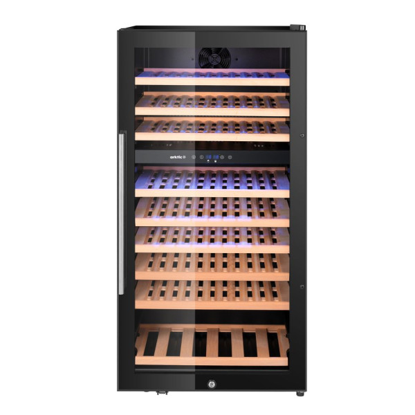 Borhűtő, 2 zónás, 91 palack, Arktic, 230L, Fekete, 569x595x(H)1215mm 237113