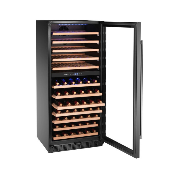 Borhűtő, 2 zónás, 124 palack, Arktic, 265L, Fekete, 570x595x(H)1400mm 237120