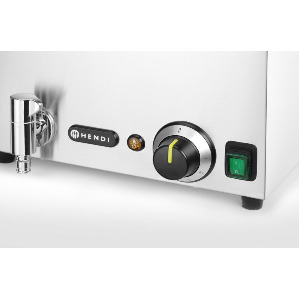 Bain-marie vízfürdős melegentartó leeresztő csappal Ranger, HENDI, GN 1/1, 230V/1000W, 605x332x(H)242mm 238868