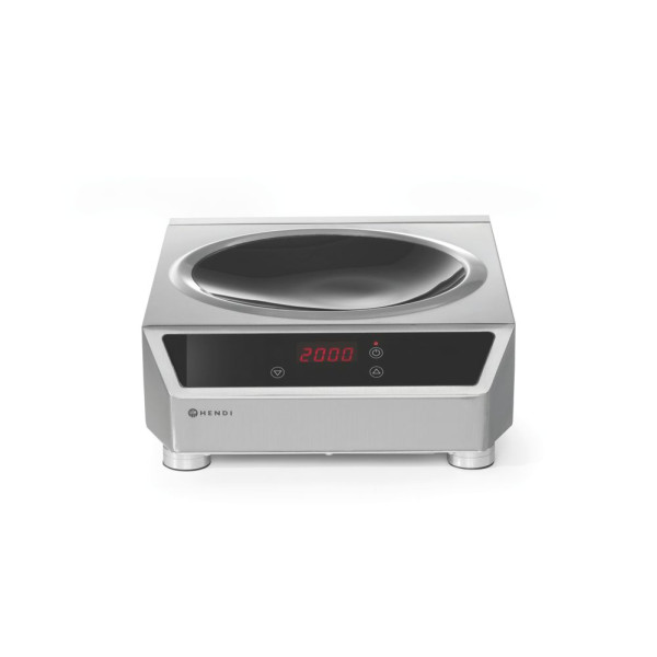 Indukciós főzőlap 3500 wok modell, HENDI, Profi Line, Indukciós wok + wok serpenyő, 230V/3500W, 340x450x(H)295mm 239681