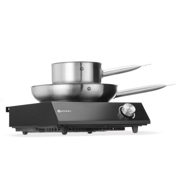 Beállítás: Indukciós tűzhely, 3500W + serpenyő + serpenyő, HENDI, Fekete, 220-240V/3500W, 320x395x(H)95mm 239889