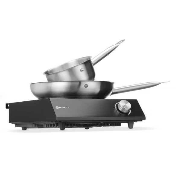 Beállítás: Indukciós tűzhely, 3500W + serpenyő + serpenyő, HENDI, Fekete, 220-240V/3500W, 320x395x(H)95mm 239889