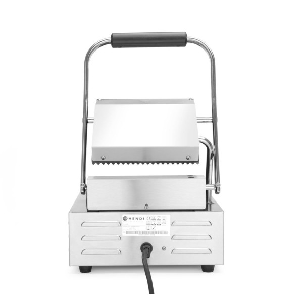 Kontakt grill - szimpla verzió, HENDI, Bordázott tetejű és aljú, 230V/1800W, 310x375x(H)216mm 263501