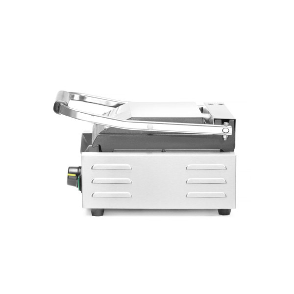 Kontakt grill - szimpla verzió, HENDI, Bordázott tetejű és sima aljú, 230V/1800W, 310x375x(H)216mm 263600